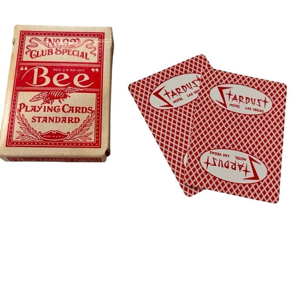 Bee Standard Playing Cards Club Special No. 92 Stardust Hotel Las Vegas Red Vint